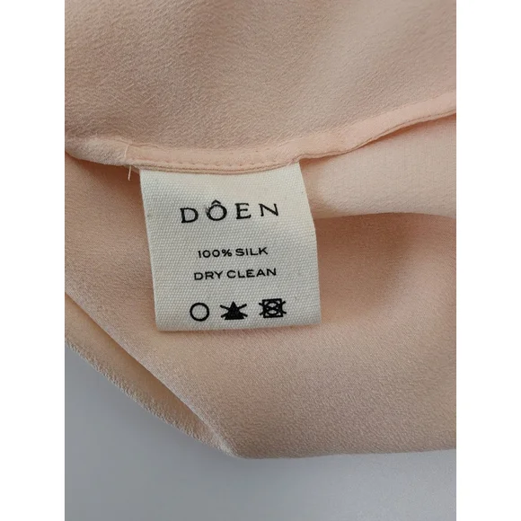 DOEN Sycamore Ruffled Silk Tiered Maxi Dress Size Small Sunlit Coral Peasant - Picture 11 of 13